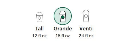 Starbucks Java Chip Frappuccino® Blended Beverage Available Sizes
