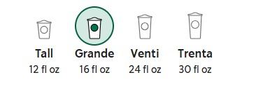 Starbucks Starbucks Cold Brew Coffee Sizes